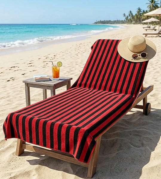 Prosop plaja 80×160 cm 100% bumbac Stripes Red
