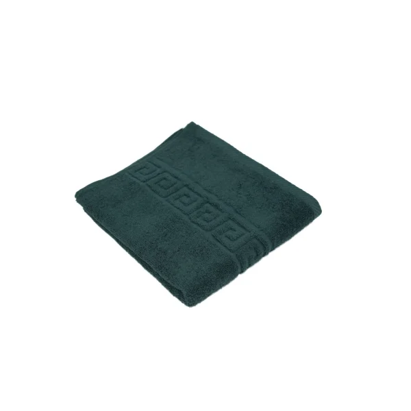 Prosop 50×90 cm Bumbac 500 gr/mp Greek Border Verde Petrol
