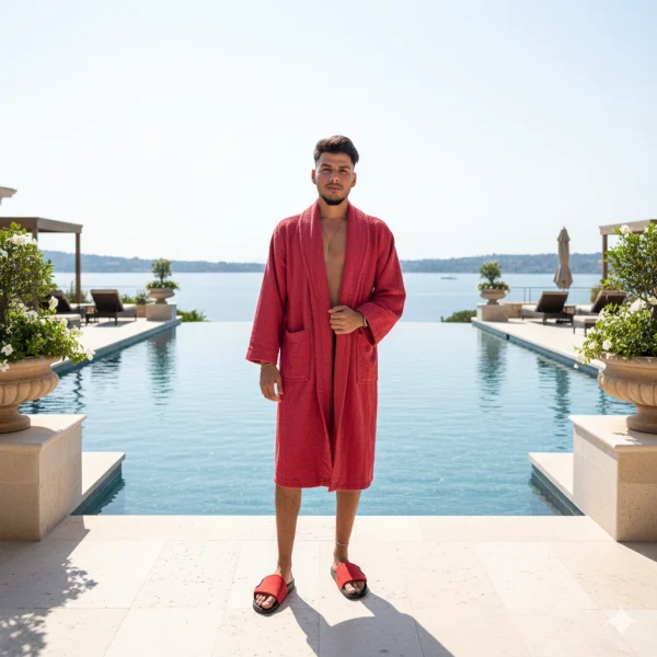 Halat Hotelier Frotir Bumbac Pakistanez-Rosu