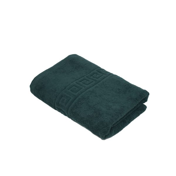 Prosop 70×130 cm Bumbac 500 gr/mp Greek Border Verde Petrol