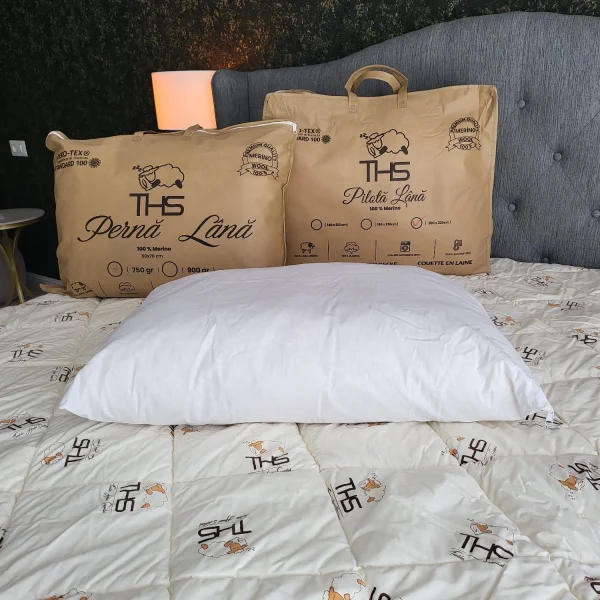 Perna Lana Merino Premium | 900 g. | 50x70 cm | Alb