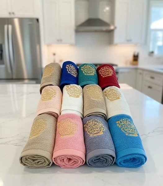 set prosoape multicolore model cafea 1