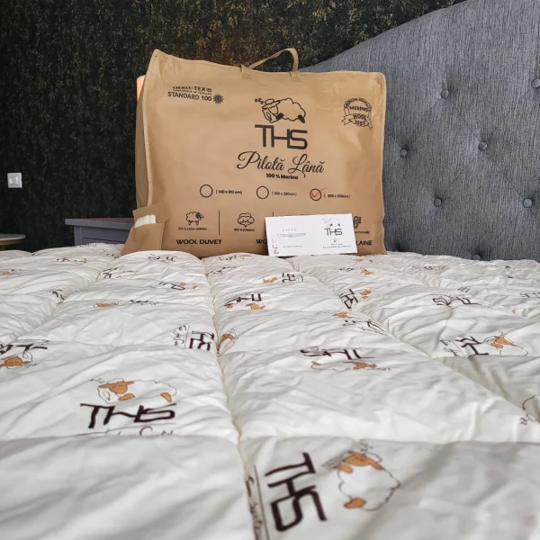 Pilota Lana Merino Comfort | 800 g/mp | 140x210 cm | 4 anotimpuri | crem/oita