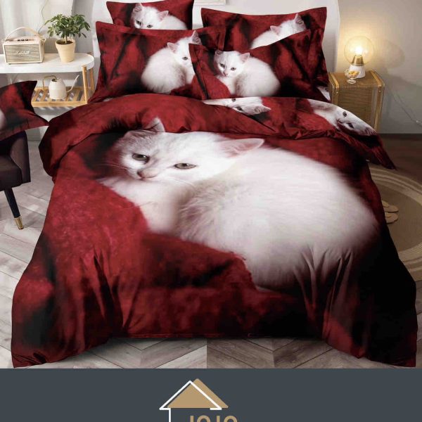 Lenjerie de Pat Finet – 4 piese, imprimare digitală 5D, pentru 1 persoană