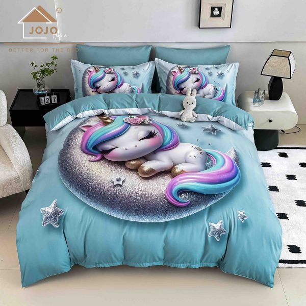 Lenjerie de Pat Finet – 4 piese, imprimare digitală 5D, pentru 1 persoană