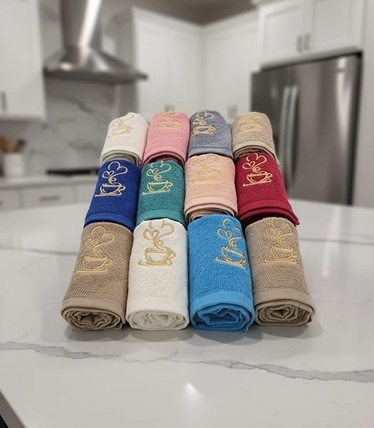 set prosoape multicolore model cafea 2