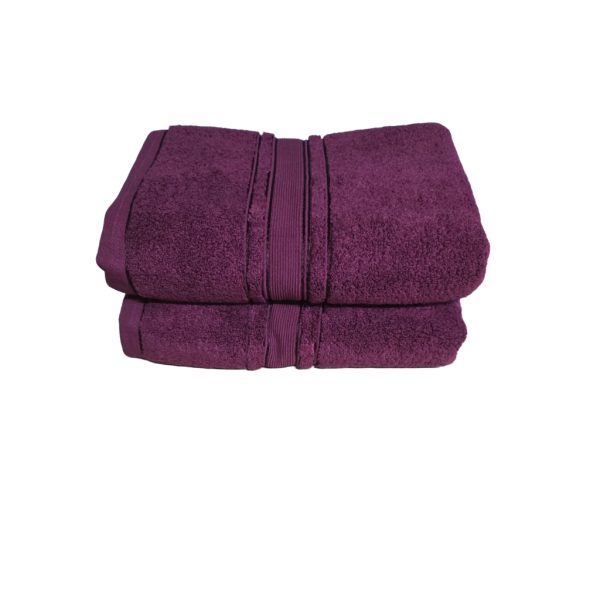 Set 2 Prosoape Pufoase de Lux 70×130cm, 100% Bumbac Pieptanat, Zero Twist, 650 g/mp-Burgundy