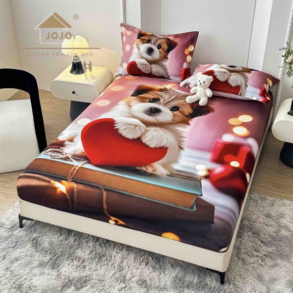 Husă de pat 3 piese 5D cu elastic 160×200+25 cm