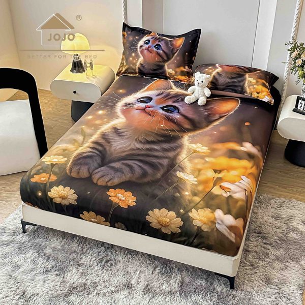 Husă de pat 3 piese 5D cu elastic 160×200+25 cm