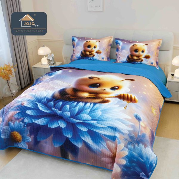 Set Cuvertură de Pat 5D + 2 Fețe de Pernă – 220×240cm-Albina 2