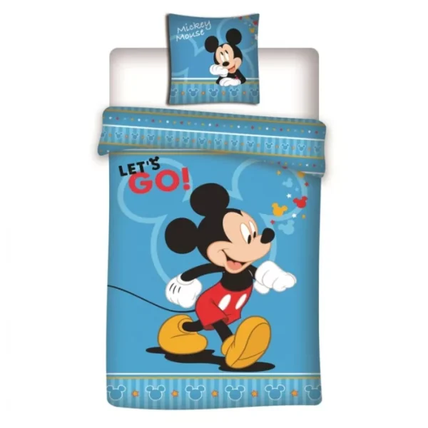 Lenjerie de pat Disney Mickey Lets Go 140×200 cm + fata perna 63×63 cm