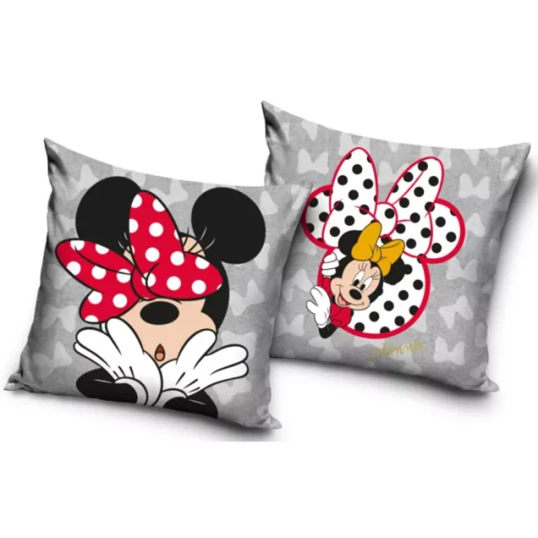 Față de pernă cu ambele fete imprimate cu Minnie Gri-40x40 cm -Disney