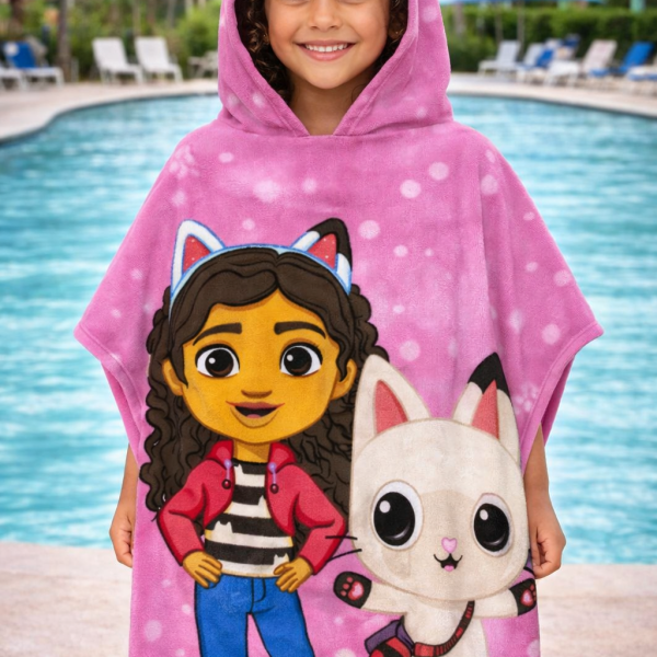 Reduceri de Primavara 2025 Poncho prosop copii Gabby's Dollhouse 50×115 cm