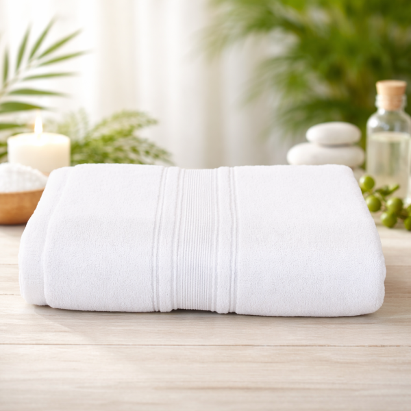 Prosop Pufos de Lux 50×90cm, 100% Bumbac Pieptanat, Zero Twist, 650g/mp-White