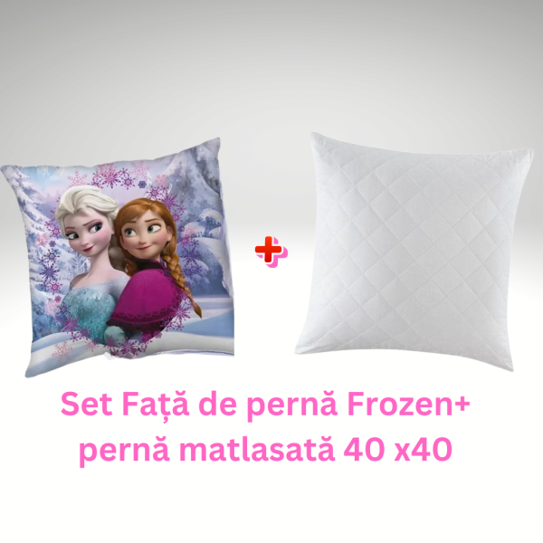 Set fata de perna Frozen Frame 40x40 cm Catifea