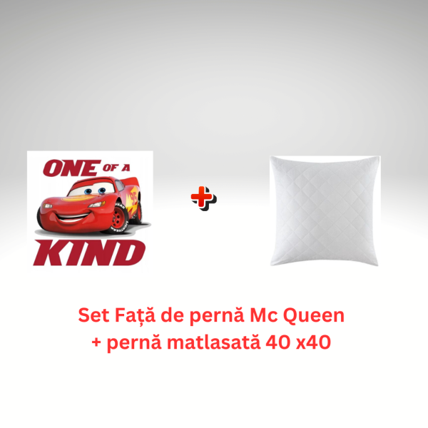 Set fata de perna Cars Mc Queen 40x40 cm Catifea