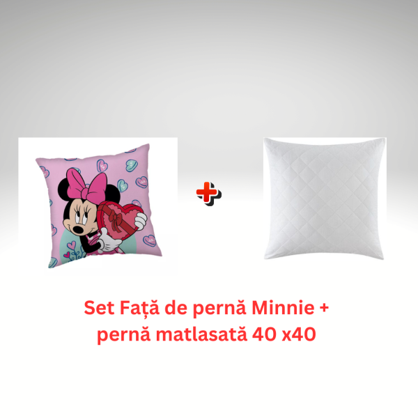 Set fata de perna Minnie Purple 40x40 cm