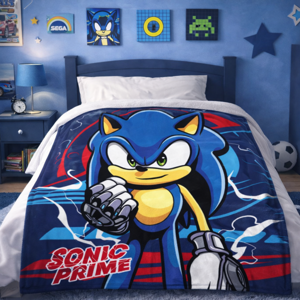 Patura pentru copii Sonic Ariciul Energy Throw 100×140 cm – patura fleece moale