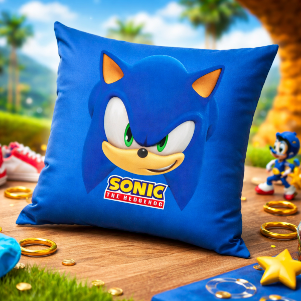 Set Față de pernă Sonic-licentiata + pernă matlasată 40×40 cm