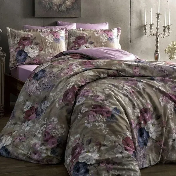 Lenjerie TAC King Size 6 piese bumbac dublu satinat Elegance Premium JASMIN