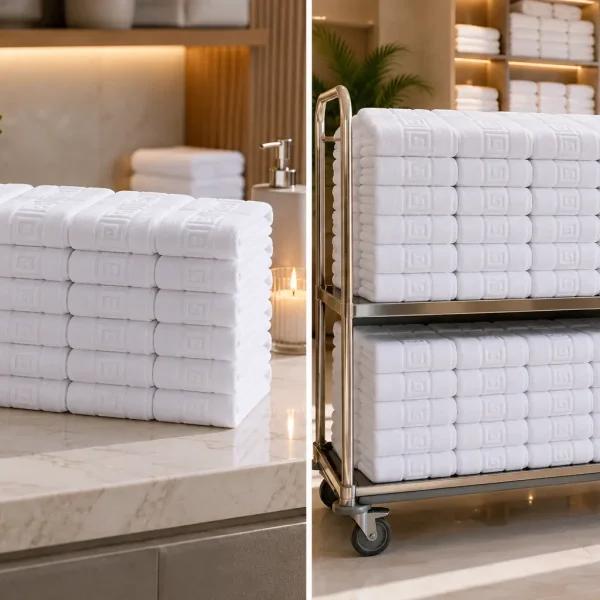 Set 160 Prosoape de Lux 30x50cm 100% Bumbac Pieptanat 650 g/mp-Alb