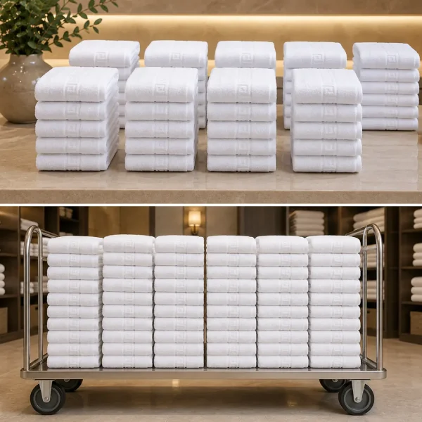 Set 160 Prosoape de Lux 30x50cm 100% Bumbac Pieptanat 650 g/mp-Alb