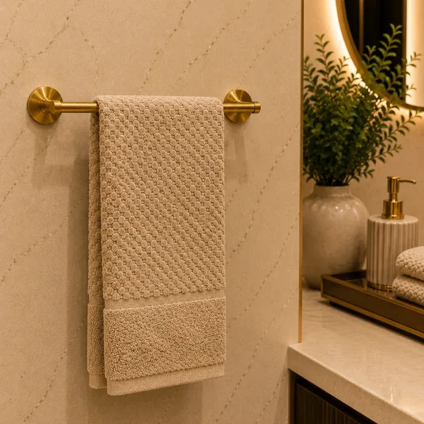 Prosop de Lux Waffle Zero Twist 50x90 cm 100% Bumbac Pieptanat Cappuccino