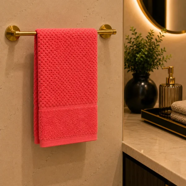 Prosop de Lux Waffle Zero Twist 50x90 cm 100% Bumbac Pieptanat Coral