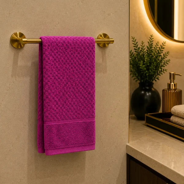 Prosop de Lux Waffle Zero Twist 50x90 cm 100% Bumbac Pieptanat Fuchsia