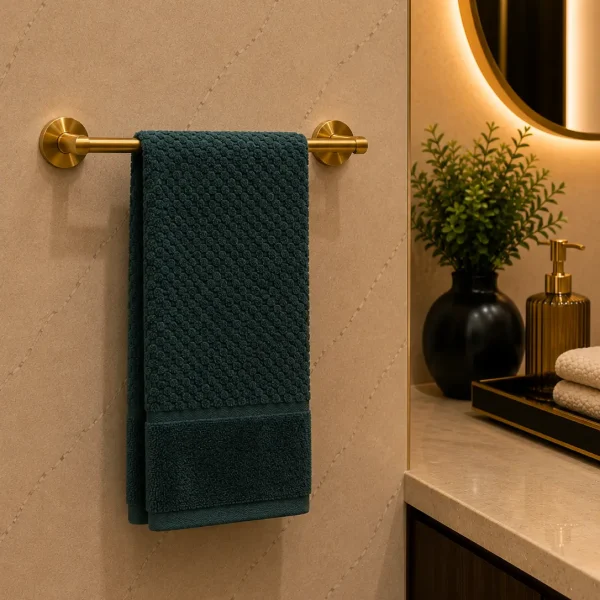 Prosop de Lux Waffle Zero Twist 50x90 cm 100% Bumbac Pieptanat Green Petrol