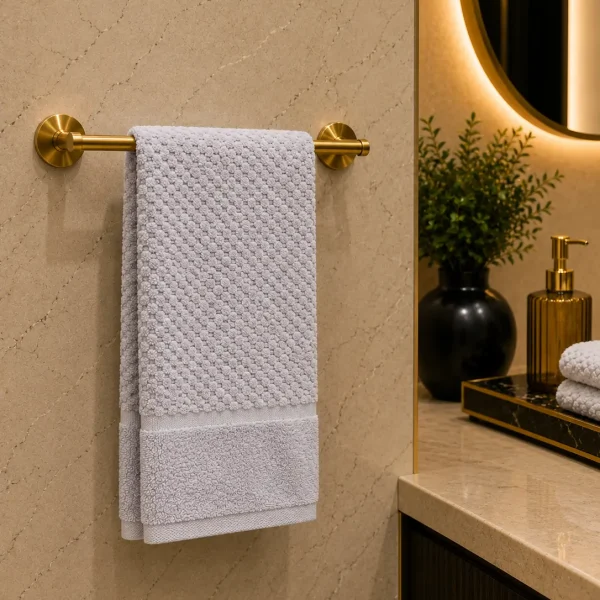 Prosop de Lux Waffle Zero Twist 50x90 cm 100% Bumbac Pieptanat Gri
