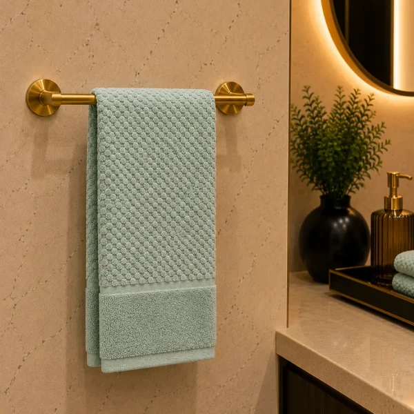 Prosop de Lux Waffle Zero Twist 50x90 cm 100% Bumbac Pieptanat Olive