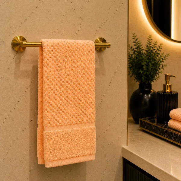 Arta Somnului Prosop de Lux Waffle Zero Twist 50x90 cm 100% Bumbac Pieptanat Peach