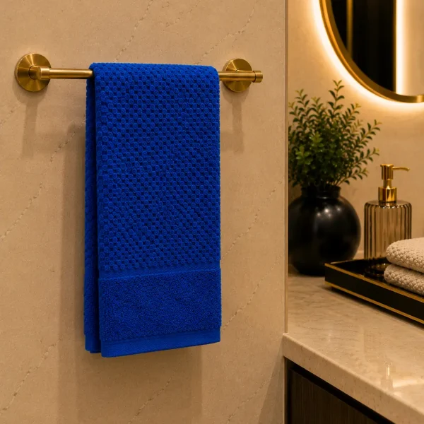 Arta Somnului Prosop de Lux Waffle Zero Twist 50x90 cm 100% Bumbac Pieptanat Royal Blue