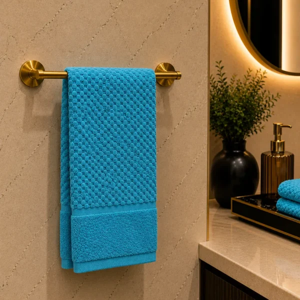 Arta Somnului Prosop de Lux Waffle Zero Twist 50x90 cm 100% Bumbac Pieptanat Turcoaz