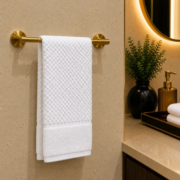 Prosop de Lux Waffle Zero Twist 50x90 cm 100% Bumbac Pieptanat Alb optic