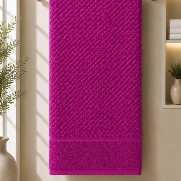 Arta Somnului Prosop de Lux Waffle Zero Twist 70x130 cm 100% Bumbac Pieptanat Fuchsia