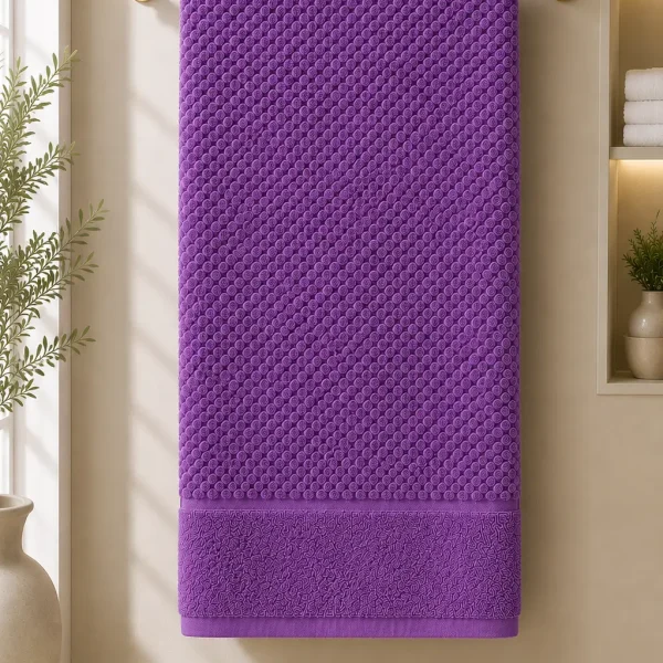 Prosop de Lux Waffle Zero Twist 70x130 cm 100% Bumbac Pieptanat Mov