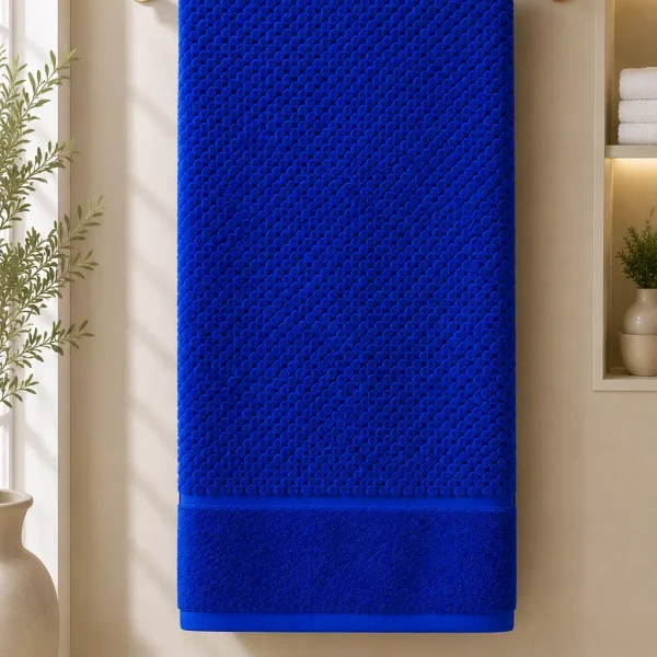 Prosop de Lux Waffle Zero Twist 70x130 cm 100% Bumbac Pieptanat Royal Blue