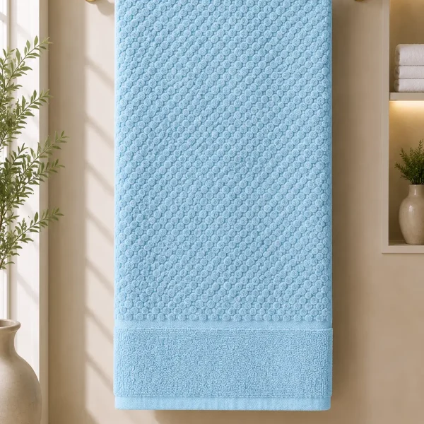 Prosop de Lux Waffle Zero Twist 70x130 cm 100% Bumbac Pieptanat Sky Blue